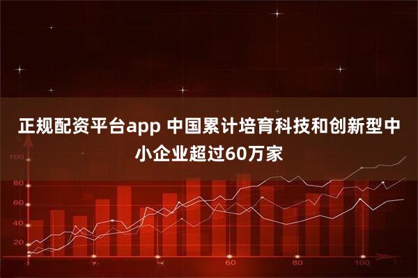 正规配资平台app 中国累计培育科技和创新型中小企业超过60万家